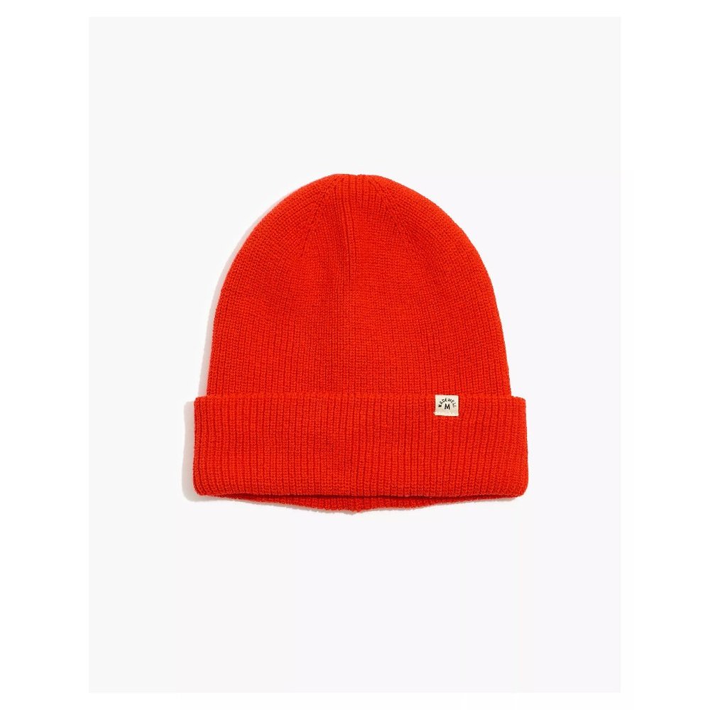 Madewell NWT Cotton Cuffed Beanie in Ripe Persimmon One Size